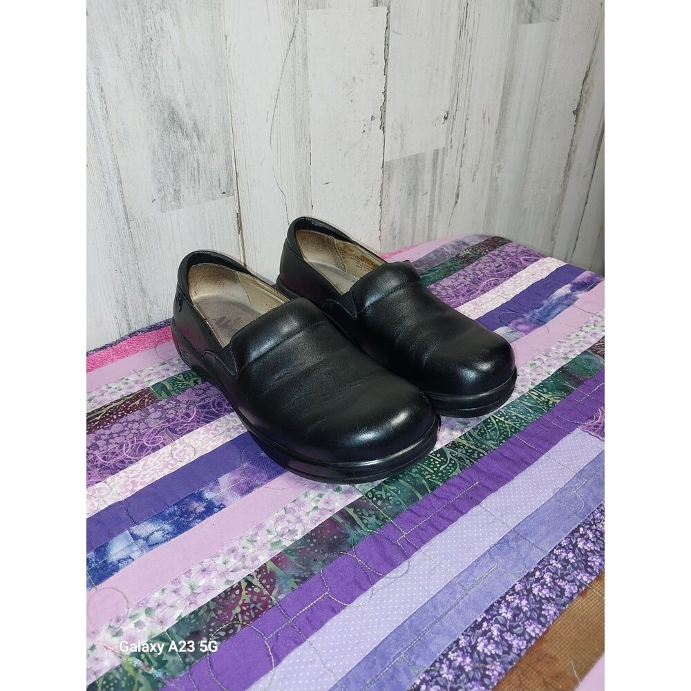 Alegria Kel-601 Clogs Slip On Black Leather Round Toe Size 37
